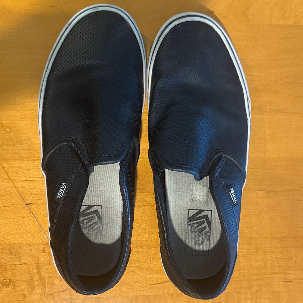 Vans Women’s Black Slip-On Sneakers, Size 10